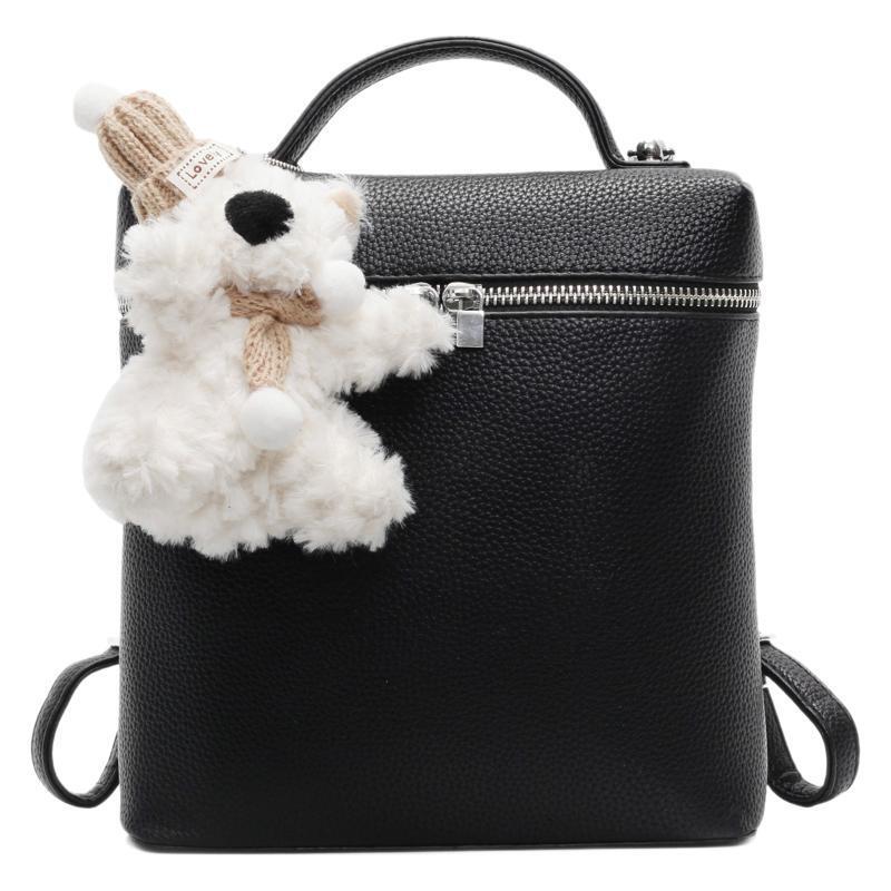 designer Korean Style Fashion Trend Lychee Pattern Backpack for Women 2025 New Simple Fresh Cute Versatile Single Shoulder Crossbody Bag