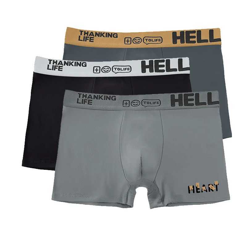 3/5pcs/multi-style mens underwear black and gold printed boxer briefs trendy personality briefs mens comfortable boxers W250603