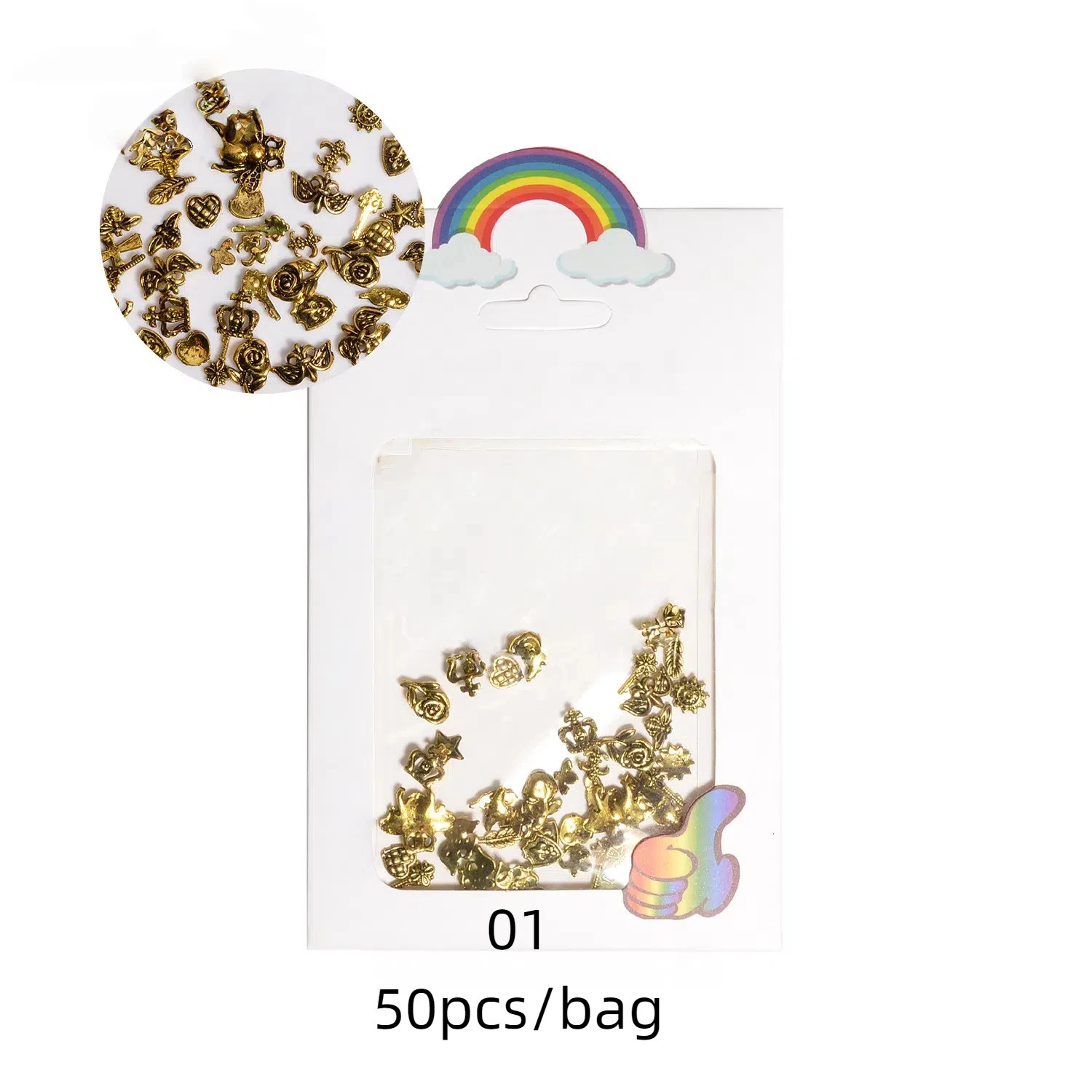 50pcs Style Alloy Turquoise Inlaid Nail Jewelry Rectangle Round Triangle Shaped Metal Rimmed Nail Gems for Nail Art charms 250528