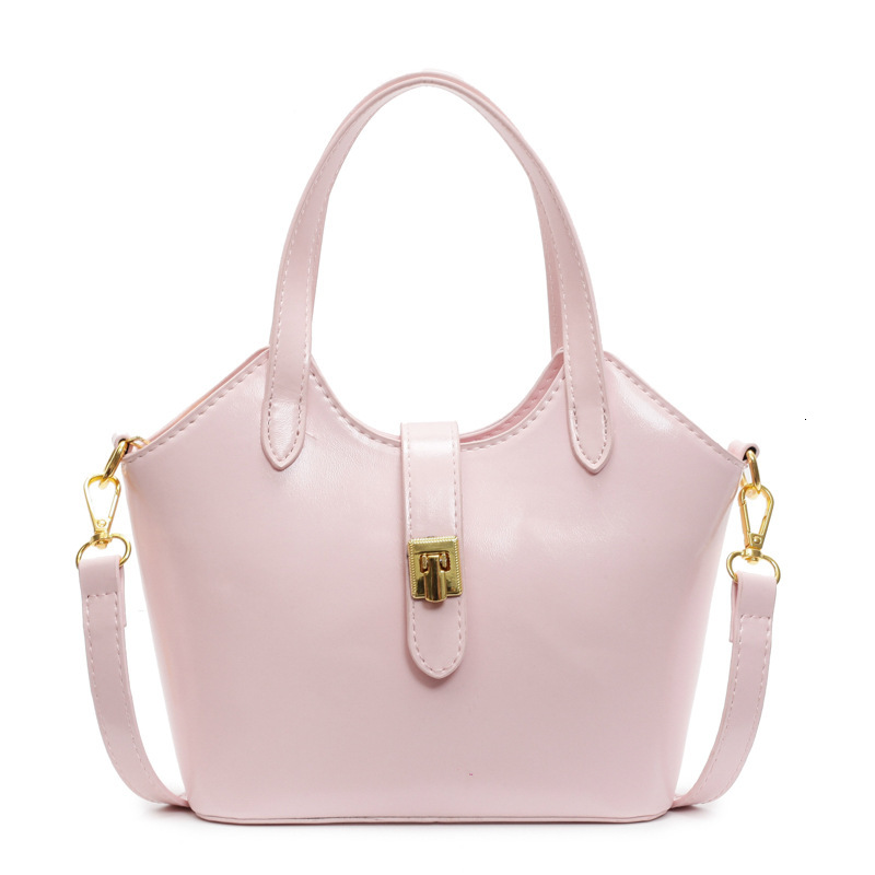 designer Korean Solid Color Large Capacity Handheld Bucket Bag for Women 2025 New Versatile Simple Crossbody Bag Casual Commuter Shoulder Bag