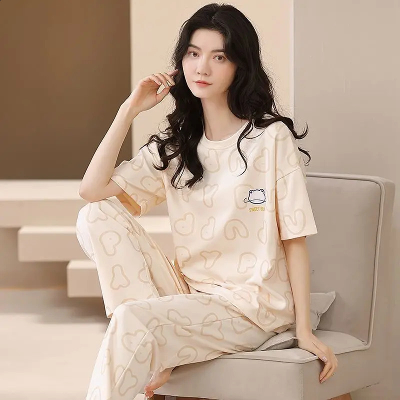 Womens Pajamas Loungewear Set Womens Spring Summer Loungewear Can Be Worn Outside Plus Size Loose Casual Loungewear 250530