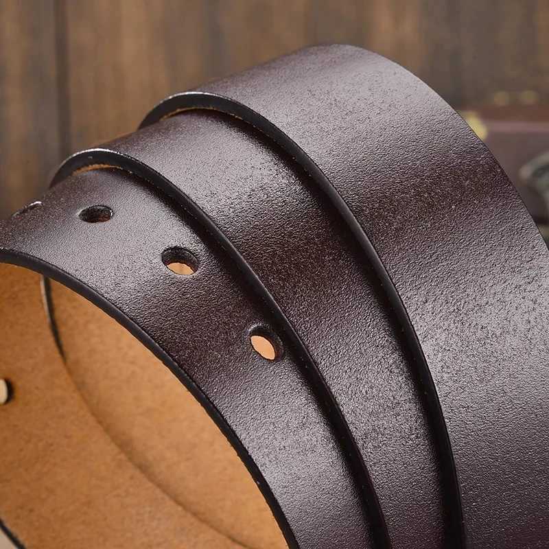 Belt mens genuine leather needle buckle layer pure cowhide belt mens youth retro casual Korean version middle-aged jeans b XJ250602