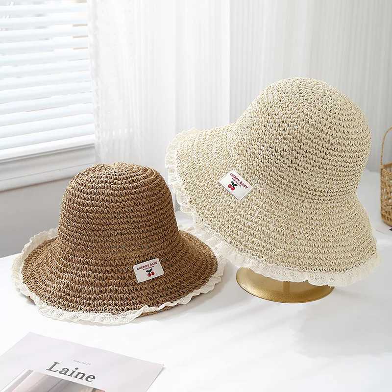 Summer Hats For Women Sun Hat Lace Brimmed Sun Hats Ladies Breathable Beach Accessories Bucket Hat Seaside Holiday Foldable New W250602