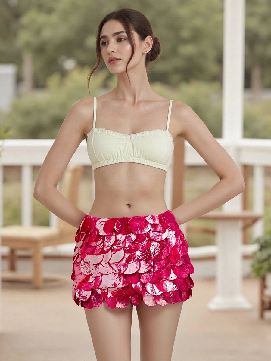 Womens Fashion Mini Skirts Low Rise Sequins Skirts Spring Summer Casual Bodycon Skirts Club Street Style S M L 250603