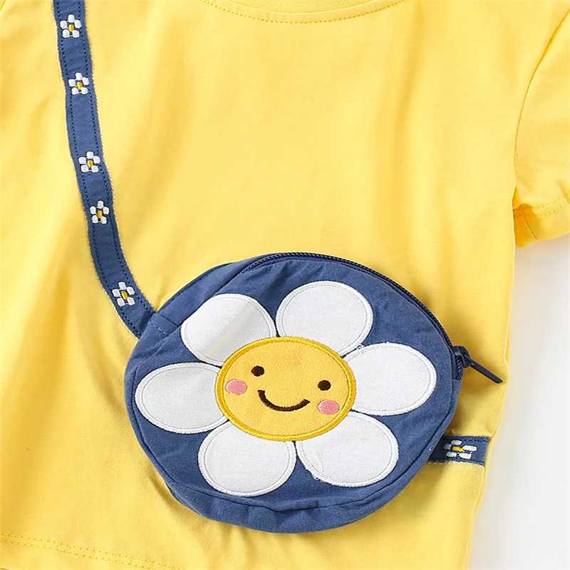 Jumping Meters 2-7T Floral Applique Summer Girls T Shirts Short Sleeve Kids Tees Tops Baby Costume Childrens Clothes Shirts T250603