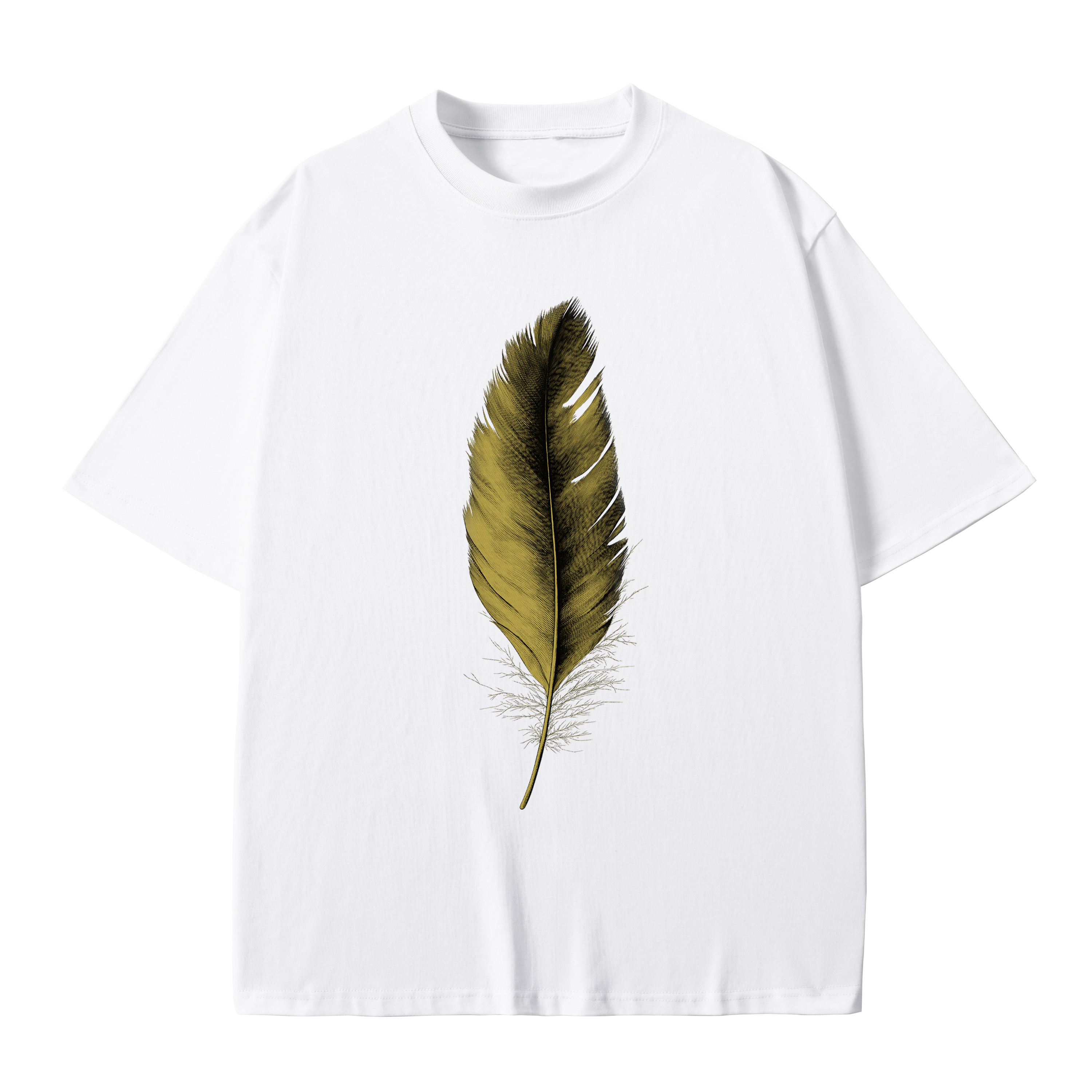 T-shirt men's top designer cotton T-shirt Golden Feather short sleeved clothing high-quality fashionable T-shirt BROADTRUE