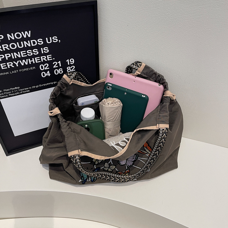 Travel Embroidered Women's Shoulder Waterproof Tote Internet Celebrity Nylon Handheld Crossbody Bag