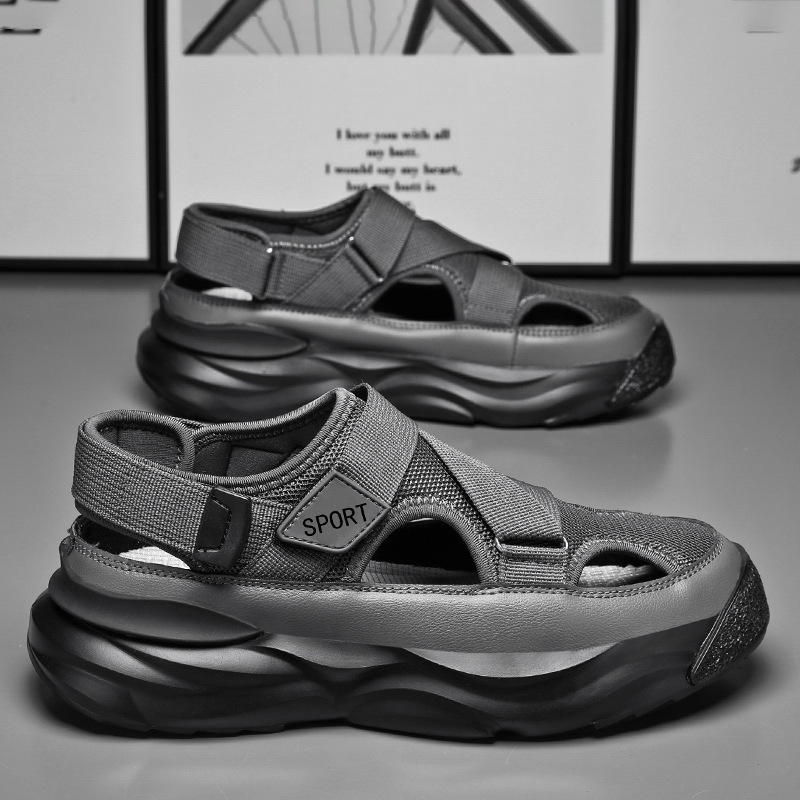 designer Summer Outdoor Sandals Hollow Non-Slip Clogs New Breathable Closed-Toe Beach Sandals for Driving Men's Outdoor Shoes