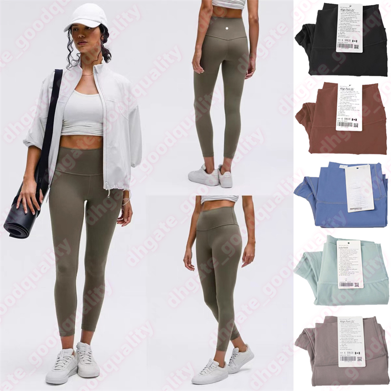 Womens Yoga Pants Align Leggings Womens High Waist Sports Pants Sports Fitness Clothing Womens Running Leggings Solid Color Hot Selling Yoga Pants