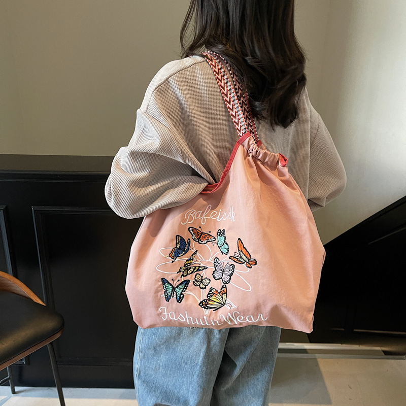 Travel Embroidered Women's Shoulder Waterproof Tote Internet Celebrity Nylon Handheld Crossbody Bag