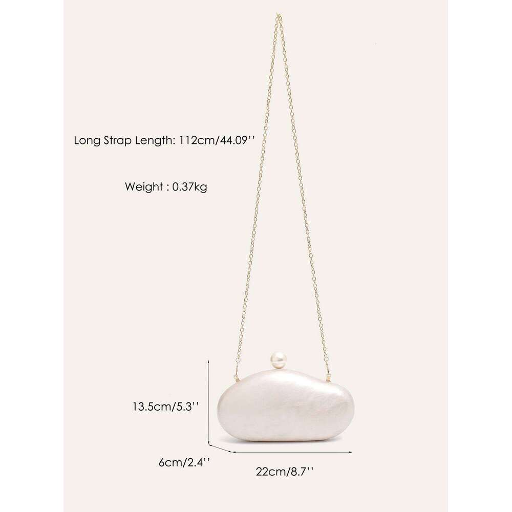 Pearl Decoration Women's Acrylic Clutch Modern Elegant Novelty Shaped Evening Bag Chain Purse Dinner Party Handbag Travel
