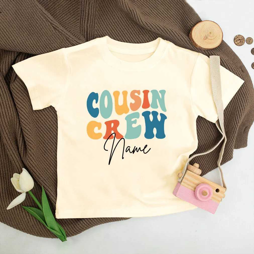 Personalized Cousin Crew Kids Shirt Retro Custom Name Cousins Matching T-shirt Child Summer Short Sleeve Tee Toddler Clothes Top T250603
