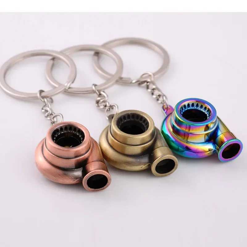 Mini Turbo Turbocharger Keychain Spinning Turbine Key Chain Ring Keyring Keyfob Car Keyring Car Interior Accessories XJ250602