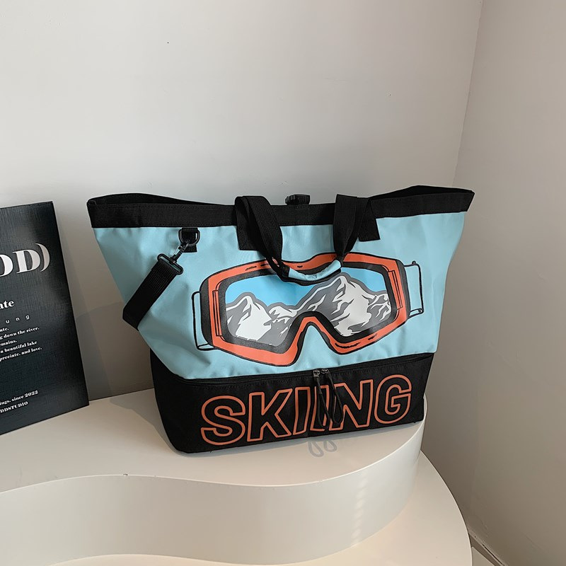Trendy Gym for Men, Large Capacity Short Trip Travel Bag, Handheld Lage with Dry and Wet Separation, Ski Gear Bag