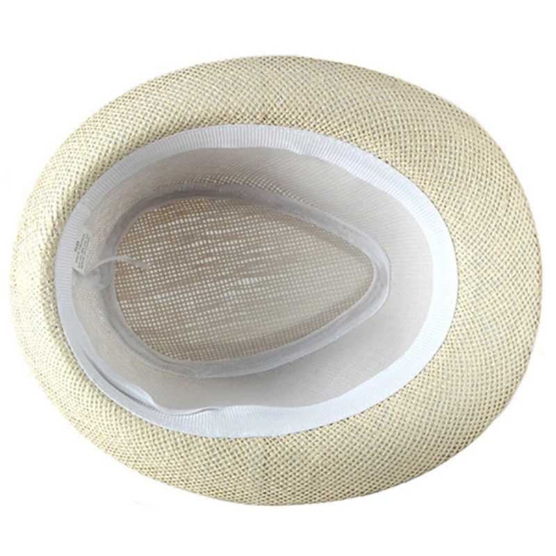 HT2378 Summer Women Men Fedoras Straw Hat Short Brim Trilby Panama Hats Men Straw Beach Sun Hats for Men Breathable Fedora Hat W250602