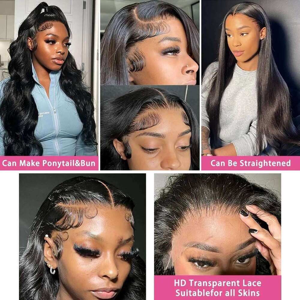 13x4 13x6 Body Wave Wigs 32 36 Inches Lace Front Human Wig Pre Plucked With Baby Hair For Women 200 Density