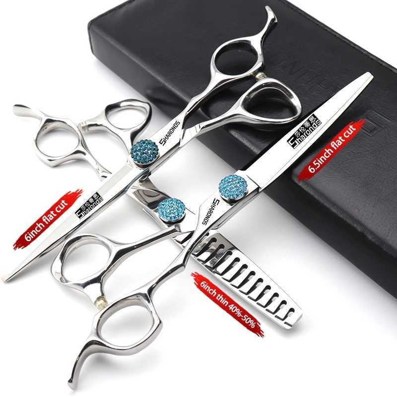 440C Japanese Stainless Hairdressing Scissors 6 Inch / 7 Inch Hair Scissors Right hand Barber Shears Left Handle Hair Cutting S2563