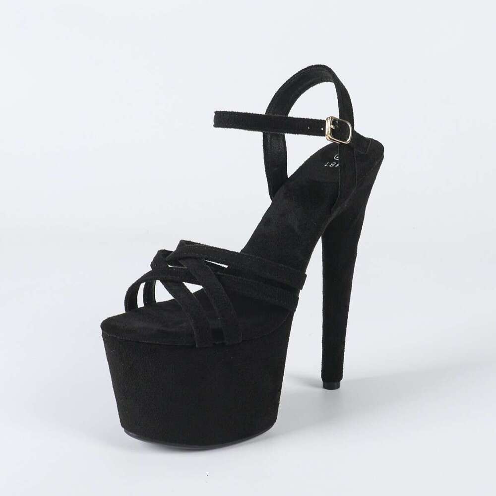 Super High Heels 181-Q33 2025 New Sexy Internet Celebrity 17Cm Super High Heels Chunky Heel Waterproof Platform Sandals Platform High Heels
