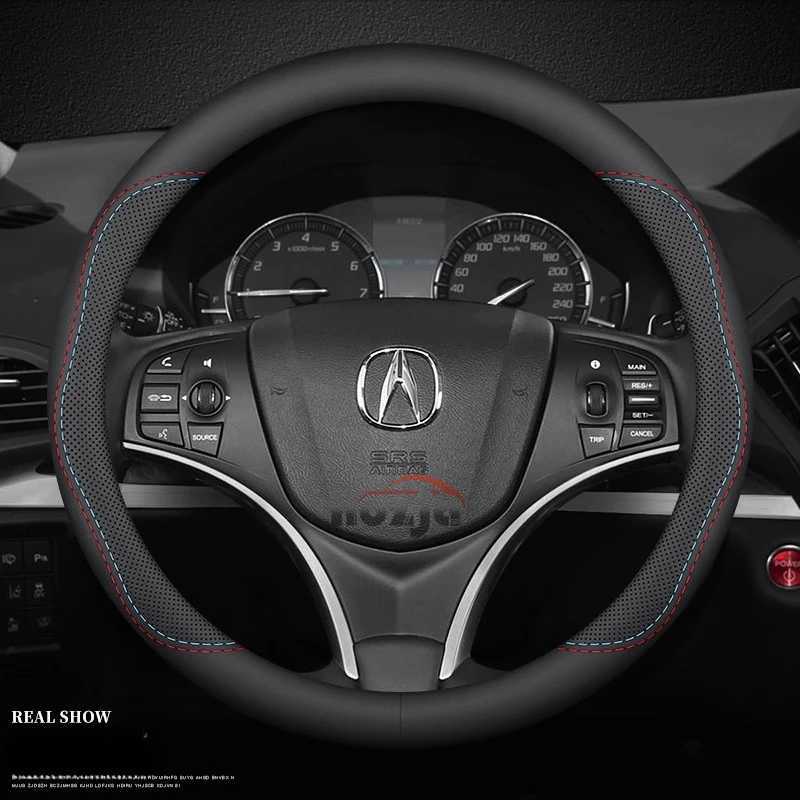 Car Leather Steering Wheel Cover for Acura NSX RDX RLX Integra ADX TL ZDX ILX MDX Type S A-Spec SH-AWD GT Auto Accessories R250603