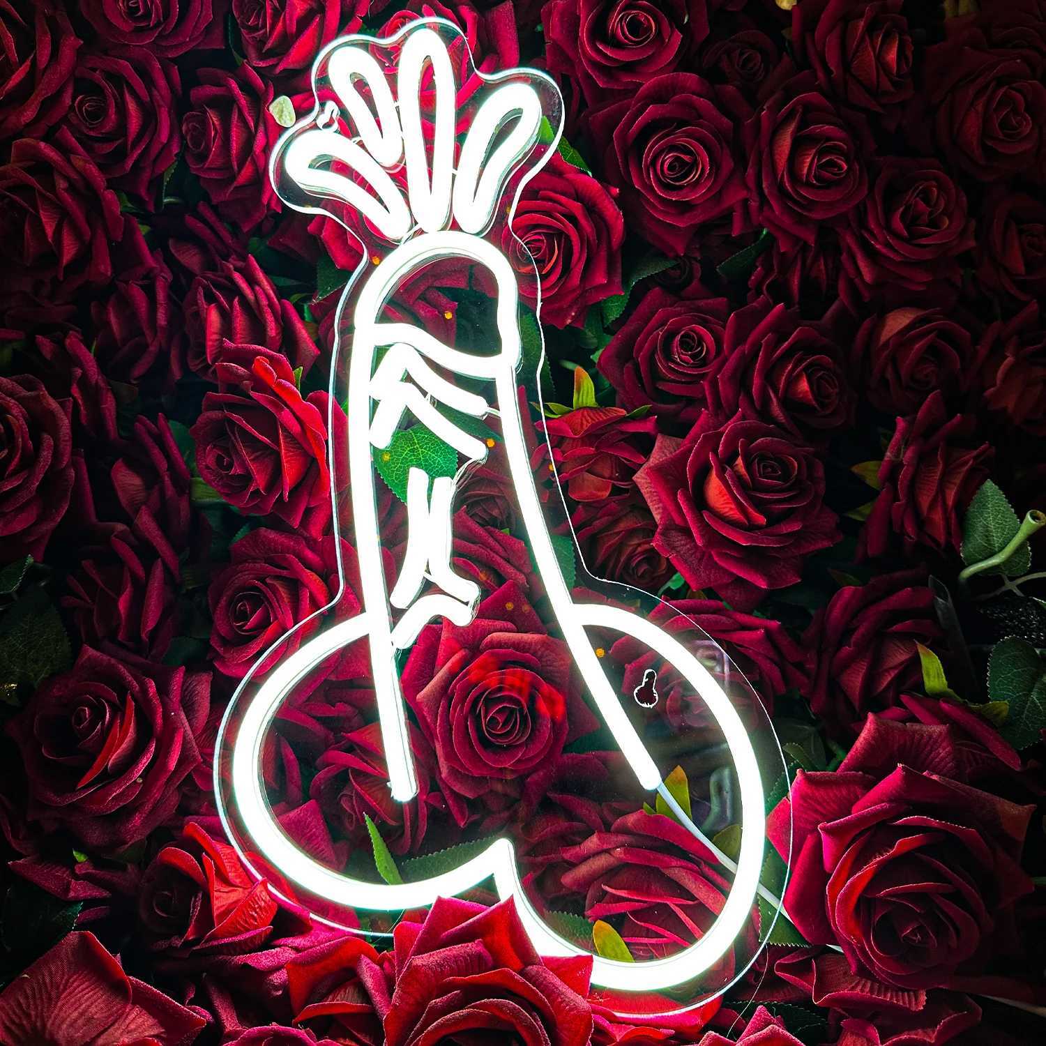 Sexy Man Neon Sign LED Lights Bedroom Personalized Anime Room Taste Male Genital Organ ART Wall Decor Cave taste neon wall lampXJ250602