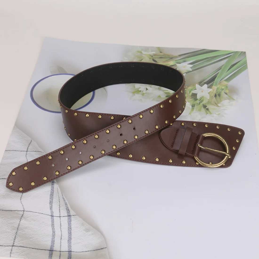 Ladies Rivet Pin Buckle Bronze Stud Buckle External Belts For Women Girdle Decorate Waist Corset Pung Cowgirl On Dress Coat XJ250602