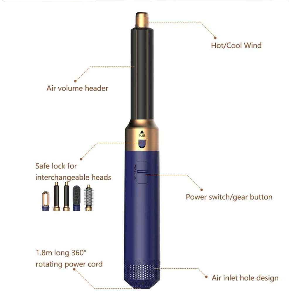 5-in-1 Hairstyling Tool is revolutionary styling hine that combines the power of a hair dryer, straightener, curler,vo