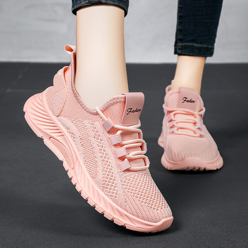 Women S Spring Large Size Soft Sole Comfortable Flyknit Casual Sports Casual Shoes Running Shoes Ddmysaturn
