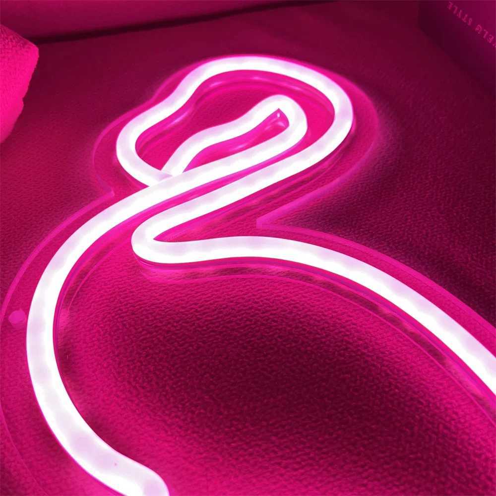 Flamingo Neon Sign Animal LED Home Bedroom Game Room Decor Indoor Ins Wall Decoration Flamingo Wall Hanging USB Neon Light XJ250602