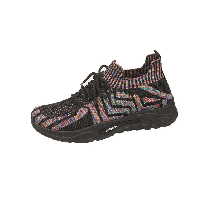 New Spring And Autumn Fashion Casual Sneakers Breathable Trendy Mesh Flyknit Sports Shoes For Casual Shoes Women Ddmysaturn