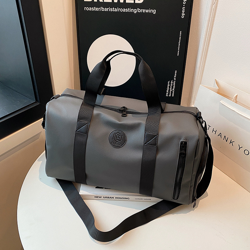 Unisex Sports Gym Textured Solid Color Simple Trendy Large Capacity Travel Bag