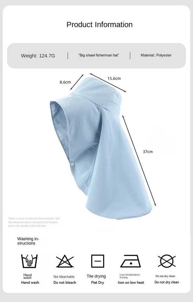 Summer Hats for Women Outdoor UV Anti Neck Protection Sun Visors for Lady Fishing Hiking Wide Brim Shawl Sunscreen Ponytail Cap W250602