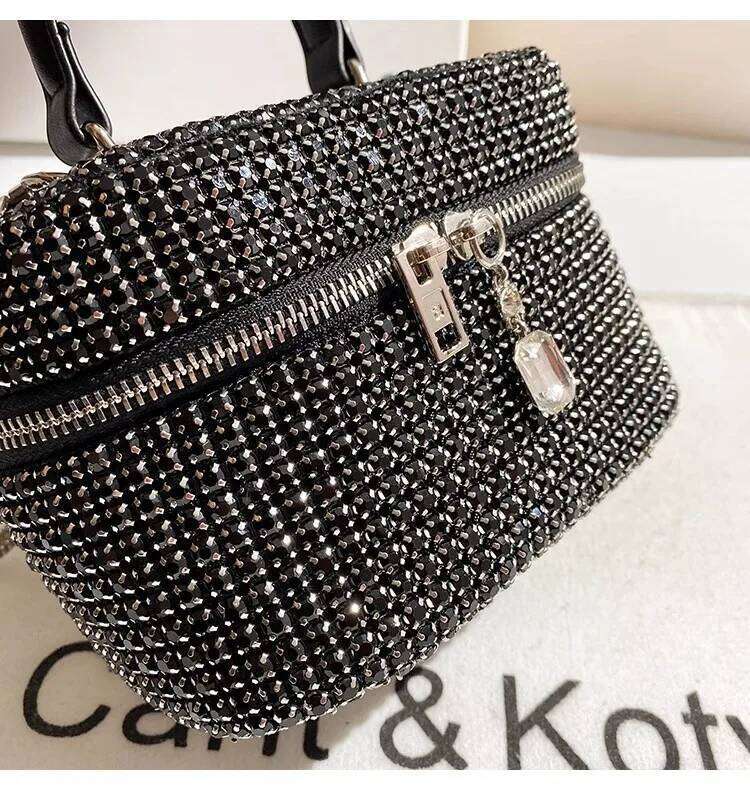 Designer Glitter Hobo Women's Handbag Crystal Shiny Rhinestones Evening Wedding Party Clutch Purse Crossbody Bag