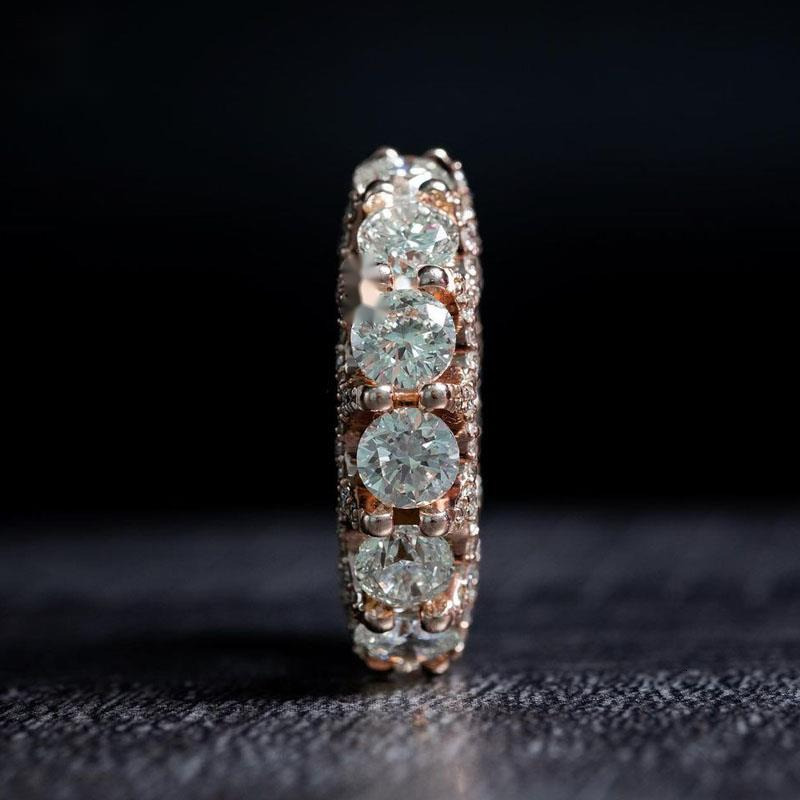 Latest Design 925 Sterling Silver VVS Moissanite Diamond Ring Plated Rose Gold Custom Wedding Ring Womens Fashion Jewelry