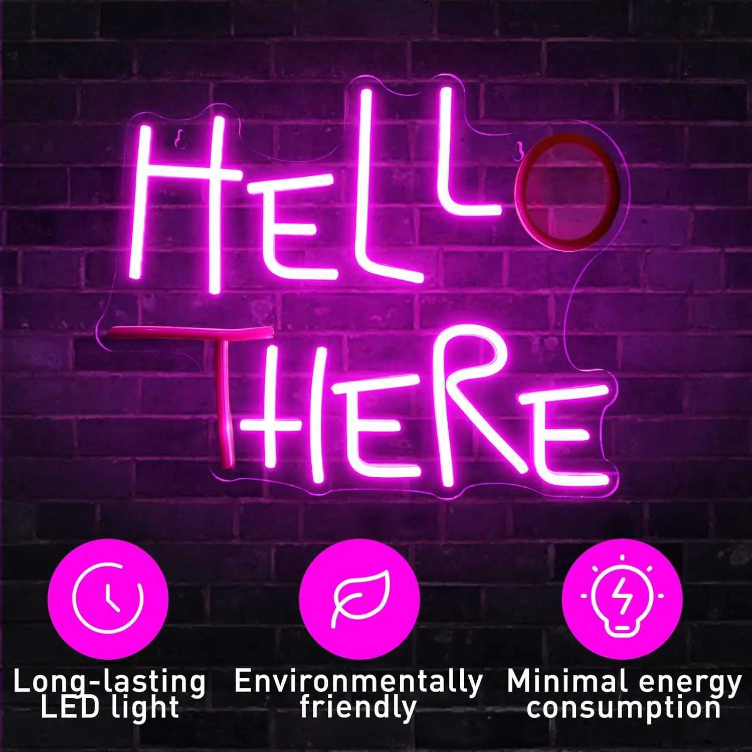 Hello There Neon Signs USB Powered LED Neon Light for Game Room Bedroom Hotel Party Pub Cafe Beer Bar Club Man Cave Wall DecorXJ250602