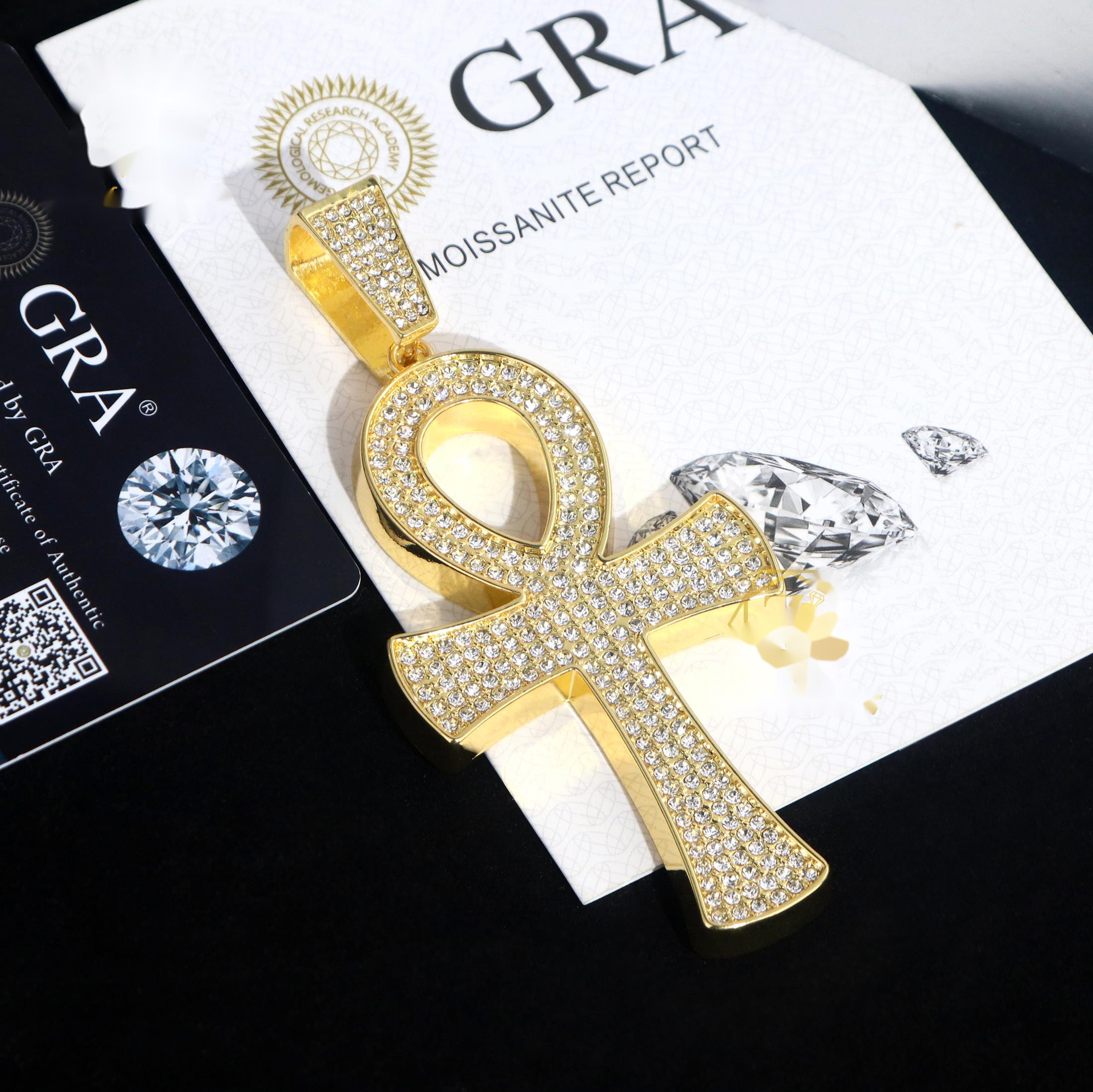 2025 Custom Lab Grown Diamond Pendant 925 Sterling Silver Rhodium Plated Cross Wedding Gold Main Necklace Children GRA Certified