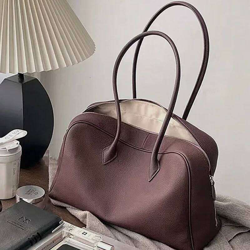 Personalized Custom-Made Head Layer Togo Cowhide Pillow Bowling Leather Large Capacity Single-Shoulder Underarm Bag