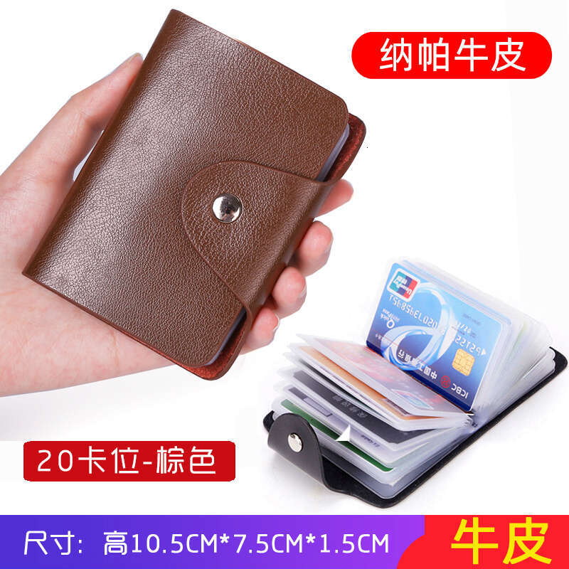 Fashion Women's Men's Multi-Card Slot Holder Business Bank Credit Card Case Genuine Leather Driver's License