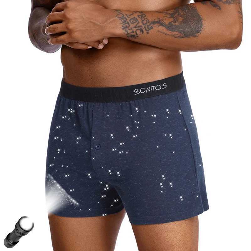 4pcs Front open boxers Cotton Mens Panties Loose Boxer Briefs Underwear For Man Sexy Underpants Mens Fashion Reflective Trunks W250603