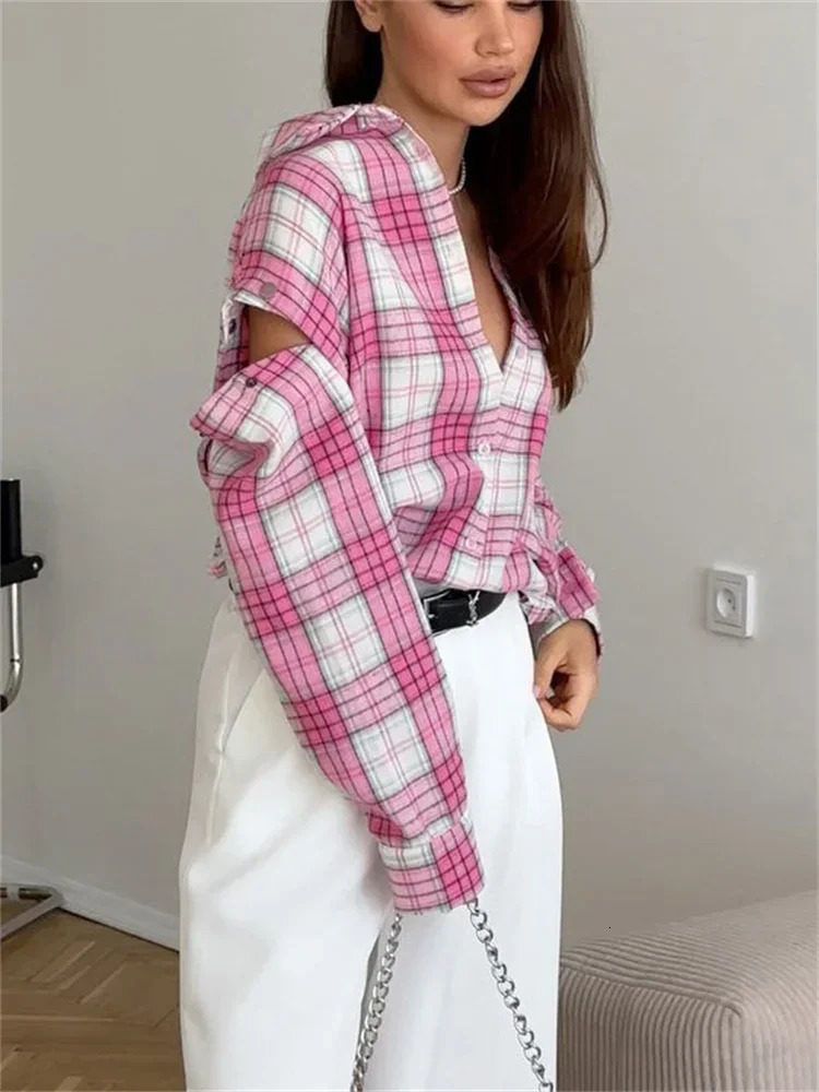 Casual Printed Patchwork Shirts Top Female Patchwork Lapel Loose Contrast Long Sleeve Elegant Coat For Women Summer Top 250603