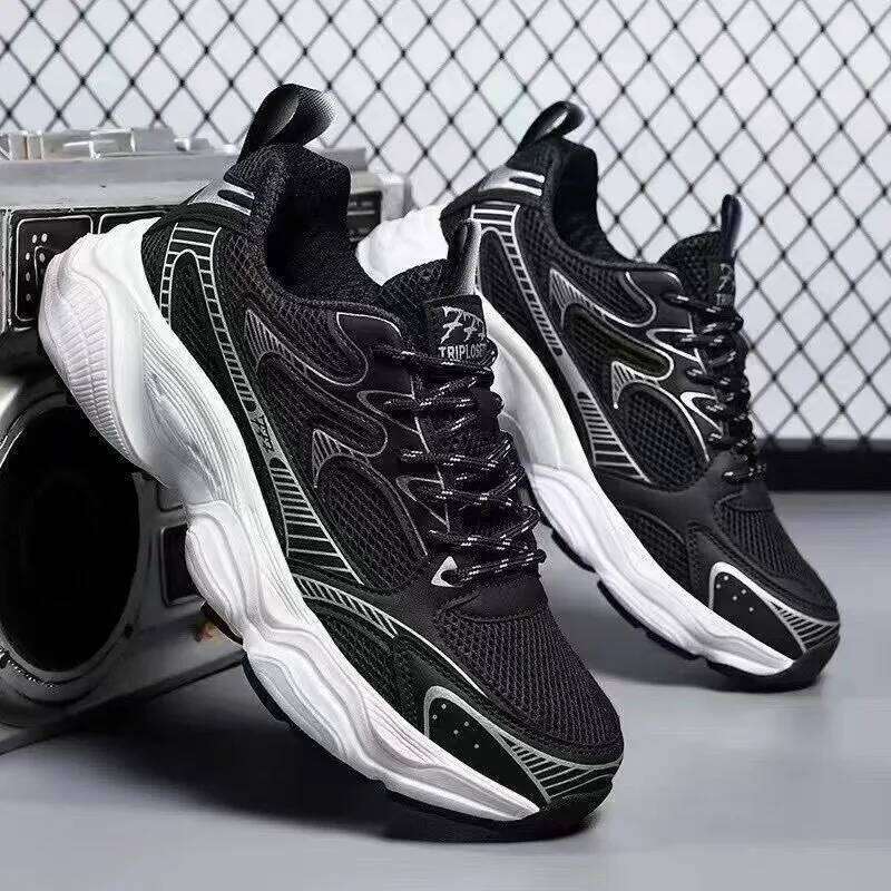 2025 New Dad Trbottomy Sneakers Men's Outdoor Sports Summer Breathable Thick-Soled Casual Shoes