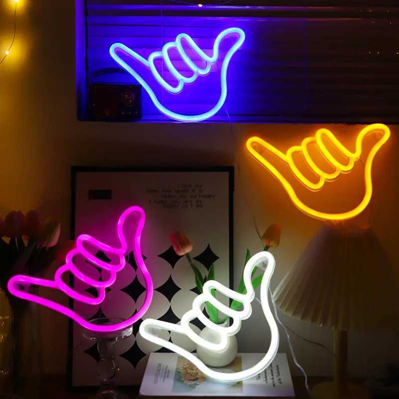 Fingers Alien Neon Lights Artistic LED Ornaments Lights USB/battery Powered Holiday Parties Bars Rooms Night Sign Light 305 XJ250602