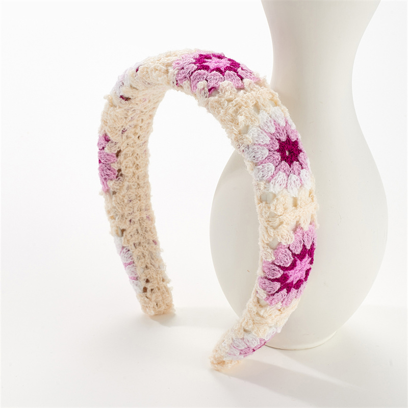 New holiday style knitted hair bands flowers hollow women's headband rustic style hair accessories