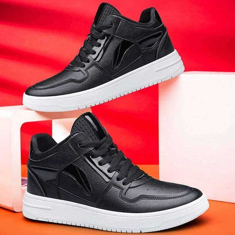 COZOK Elevator for Fashion Black Casual Invisible Height Increase Sneakers Men Breathable Lift Shoes 8 CM
