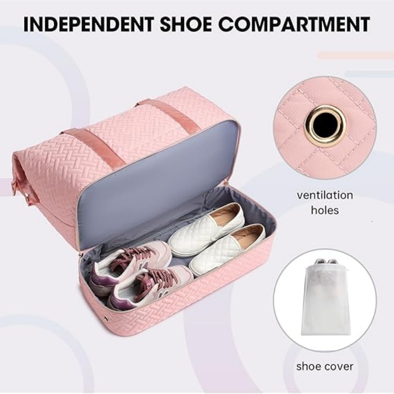 Fashion Trend Large Capacity Travel with Shoe Compartment, Dry and Wet Separation, Personalized Trolley Fiess Bag