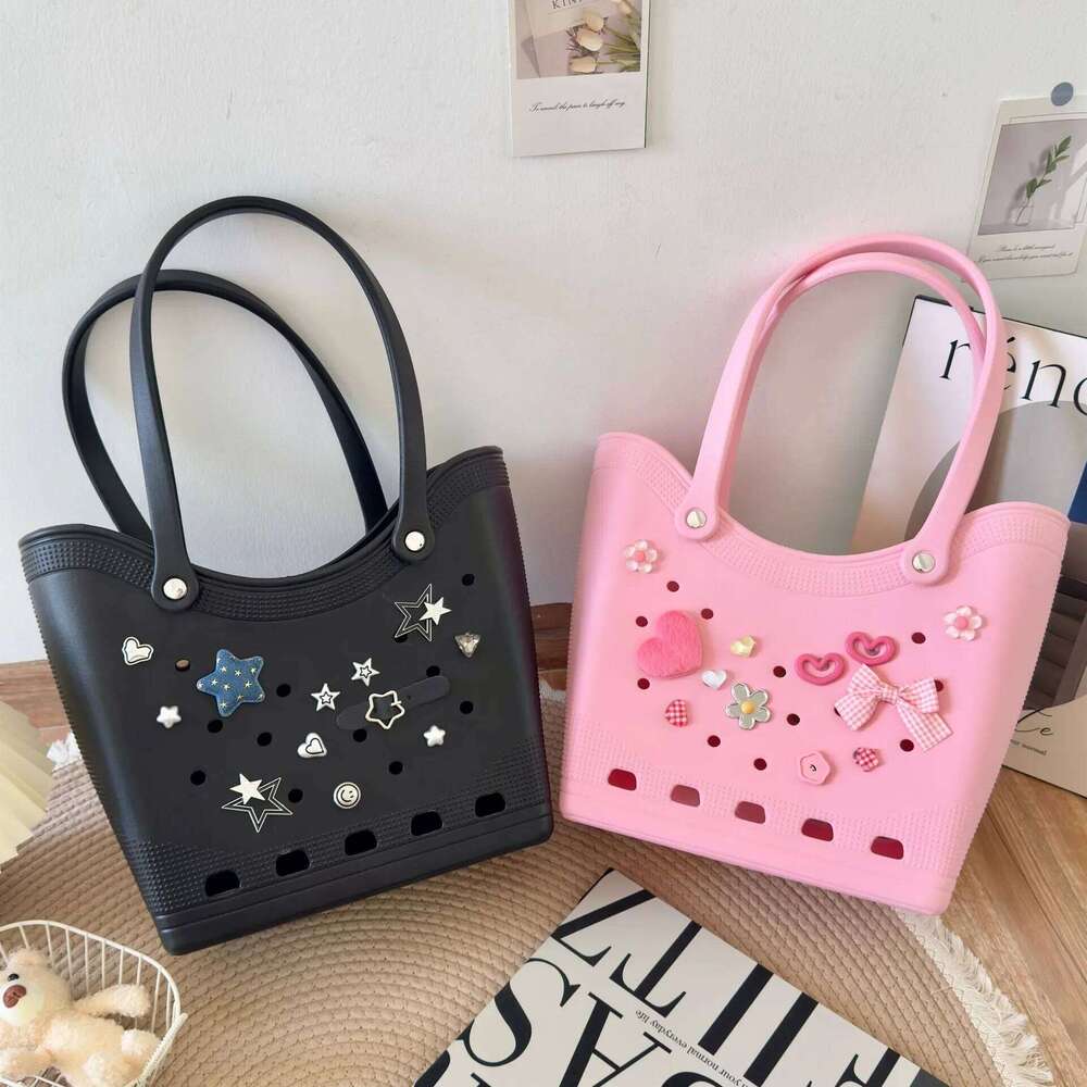 Fashionable EVA Holey 2025 New Cross-Border Large Capacity Tote Waterproof Sandy Beach Bag For Outdoor Travel