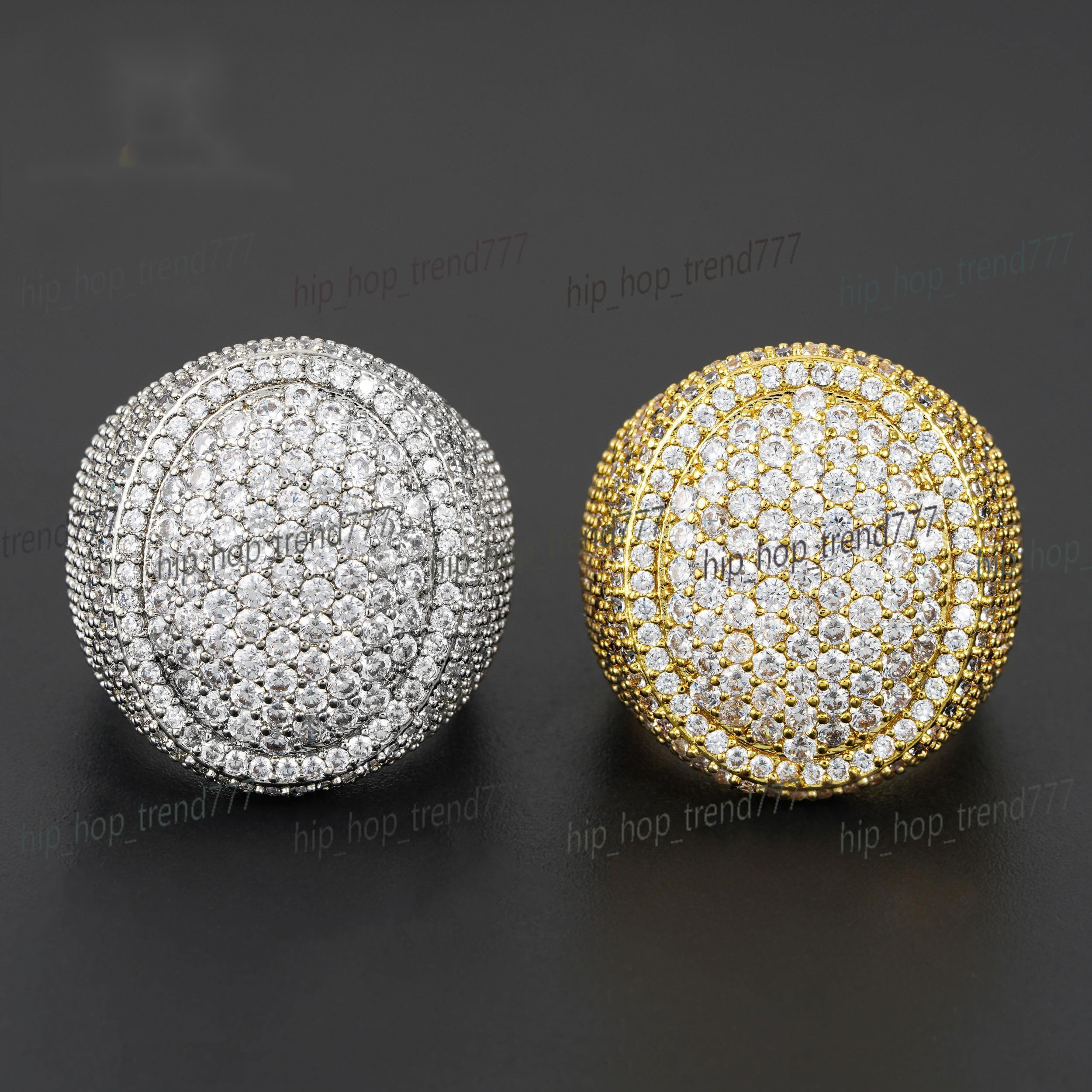 18k Gold Plated Icy Rings Oval Shape Moissanite Diamond Men Hip Hop Rings Cheap Price Hip Hop Jewelry