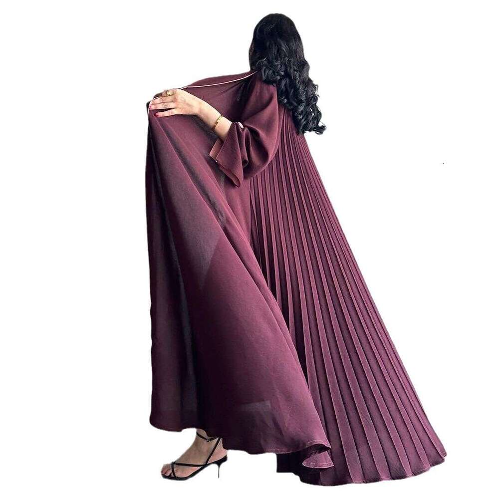 Mq081 Abaya Cardigan Long Women's Dress Autumn Winter Dubai Elegant Robe B5