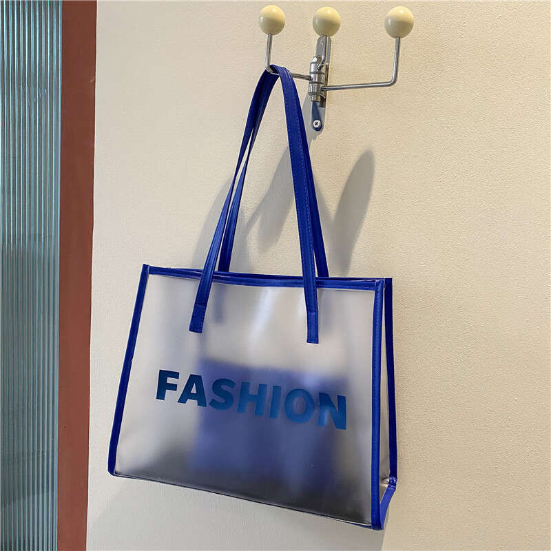 Women's Fashion Large Capacity Transparent Mother-Daughter New Trendy Summer Jelly Bag Single Shoulder Tote Handbag