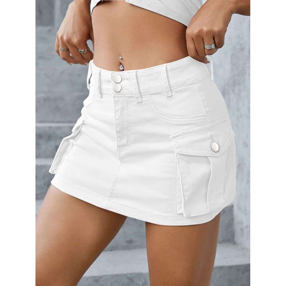 New Autumn Style INS Street Solid Color Low Waist Slim Fit Bodycon Skirt For Women B5
