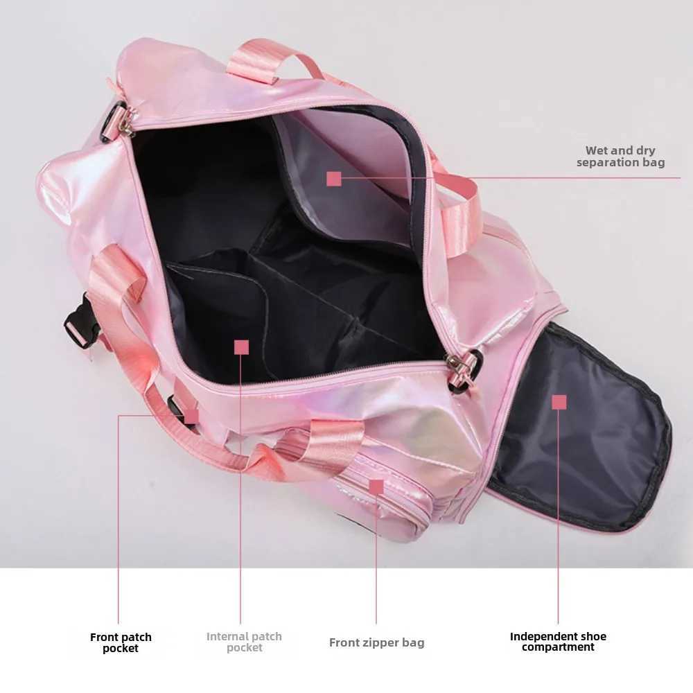 Holographic Glamour Duffel Bag - Spacious Stylish Shoulder Tote with Shoe Compartment for Effortless Weekend Escapes Travel Bags M250603